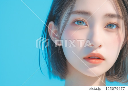 肌が美しい女性・潤い「AI生成画像」 125079477