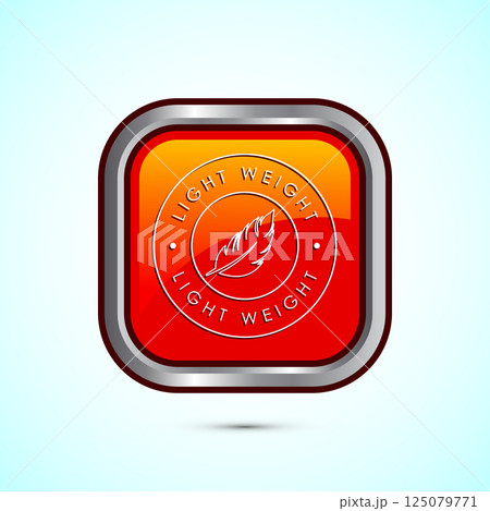 Light weight icon design illustration. Feather icon, Light weight label sign symbol, Button design 125079771