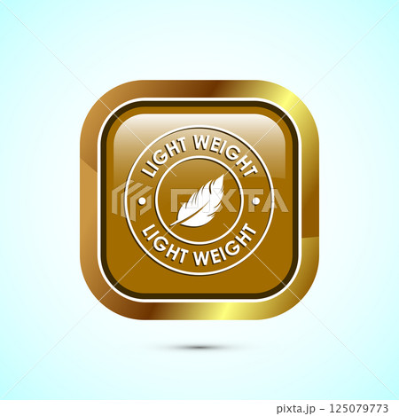 Light weight icon design illustration. Feather icon, Light weight label sign symbol, Button design 125079773