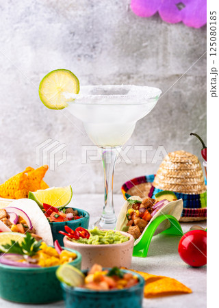 Cinco de Mayo concept with traditional Mexican food Cinco de Mayo concept with traditional Mexican food 125080185