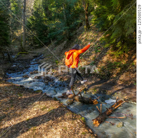 cross a mountain stream active lifestyle cross a mountain stream active lifestyle 125080529
