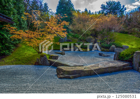 Amazing Japanese dry garden (karesansui) or Japanese rock garden - part of Japanese garden Amazing Japanese dry garden (karesansui) or Japanese rock garden - part of Japanese garden 125080531