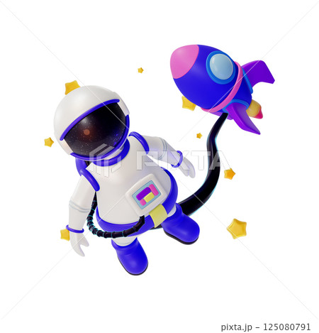 3d Astronaut Character in Suit Space Concept Cartoon Design Style Isolated on a White Background. Vector illustration 3d Astronaut Character in Suit Space Concept Cartoon Design Style Isolated on a White Background. Vector illustration 125080791