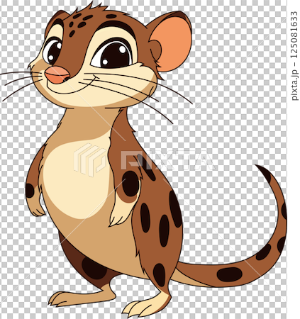 A charming cartoon opossum with brown fur, dark spots, and a gentle smile, rendered in a vibrant and engaging style on a black background. A charming cartoon opossum with brown fur, dark spots, and a gentle smile, rendered in a vibrant and engaging style on a black background. 125081633