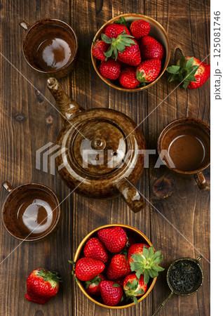 Natural red berry tea, homeopathy. 125081746