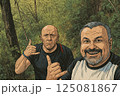 portrait of a senior man in the forest portrait of a senior man in the forest 125081867