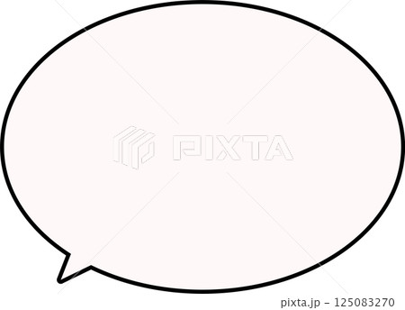 黒い枠線のある、薄いピンク色のシンプルな丸いふきだし 125083270