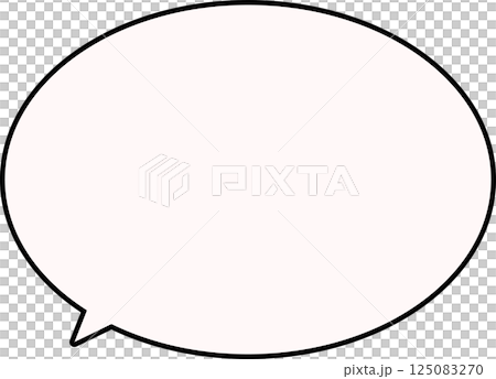 黒い枠線のある、薄いピンク色のシンプルな丸いふきだし 125083270