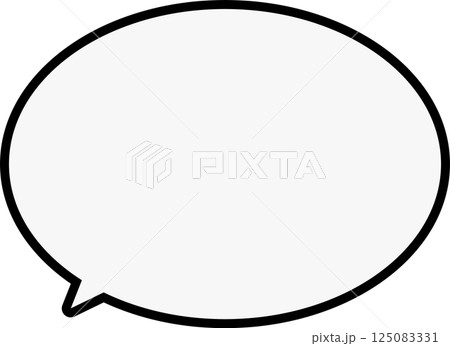 黒い縁取りのある、グレーのシンプルな吹き出し 黒い縁取りのある、グレーのシンプルな吹き出し 125083331