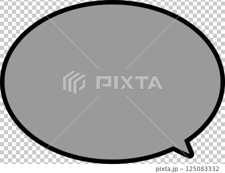 A simple grey speech bubble with a black border A simple grey speech bubble with a black border 125083332