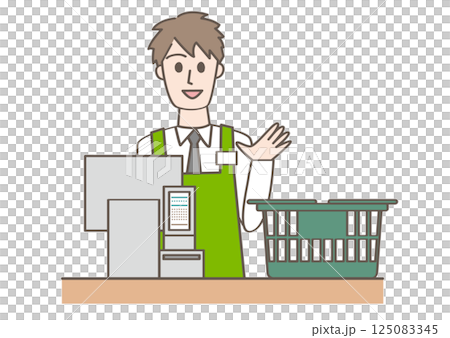 Supermarket cashier clerk 125083345