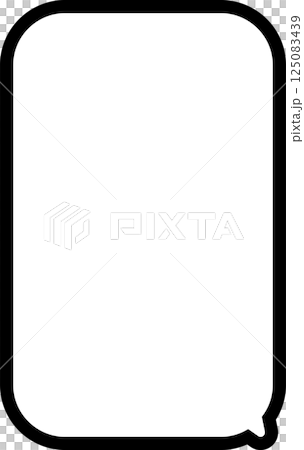 A simple illustration of a vertical speech bubble with gray lines 125083439