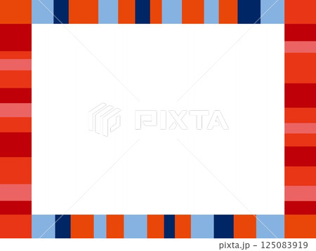 幾何学模様　フレーム　ホワイトスペース　オレンジ色 125083919