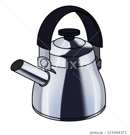 ステンレスのケトル やかんのイラスト 125084371