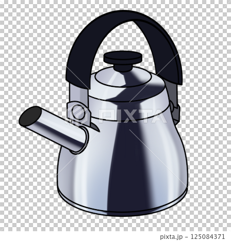 ステンレスのケトル やかんのイラスト 125084371