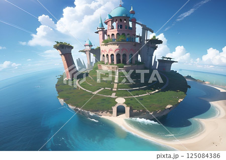 ゲーム背景　ヨーロッパスタイル雄大な世界イメージ国家城	 125084386