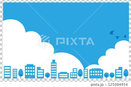 藍天和辦公區的背景插圖 藍天和辦公區的背景插圖 125084954