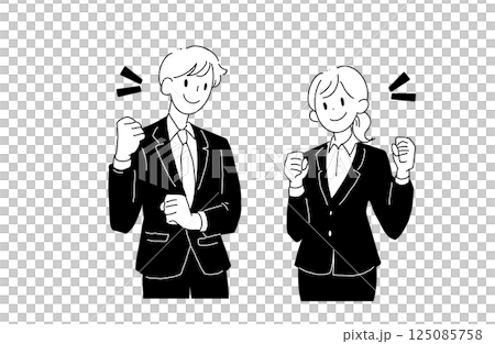 Men and women in suits that pose Men and women in suits that pose 125085758
