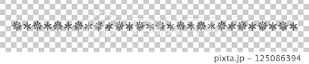 シンプルな手書きのかわいい雪の結晶の飾り罫 125086394