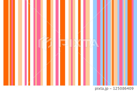 ストライプ模様　カラフル　オレンジ色 125086409