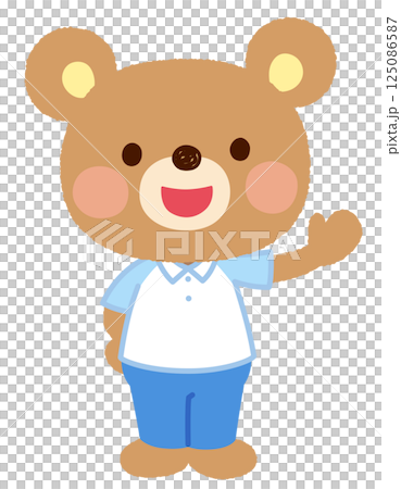 Cute bear character staff clerk 125086587