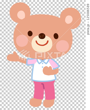 かわいいクマのキャラクター　スタッフ　店員 125086589