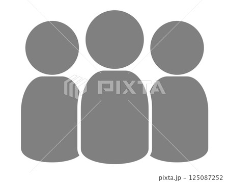 人物のシルエットアイコン(3人組) 人物のシルエットアイコン(3人組) 125087252