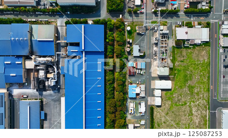 工業地帯の風景　真俯瞰空撮 125087253
