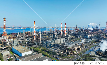 工業地帯の風景　空撮 125087257