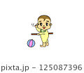 手を振る赤ちゃん 125087396