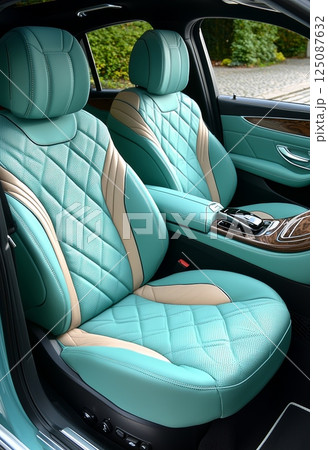 Luxurious Eco-Friendly Hybrid Car Interior with Premium Leather Seating Design Luxurious Eco-Friendly Hybrid Car Interior with Premium Leather Seating Design 125087632