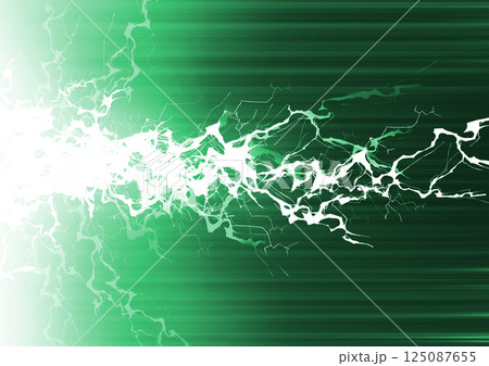雷 光 エフェクト　背景 イラスト 緑 125087655