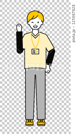 Full body pose_simple caregiver male 05 125087828