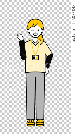 全身姿勢_簡單的看護女人05 全身姿勢_簡單的看護女人05 125087848