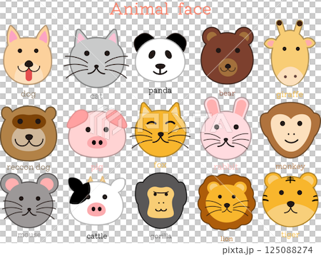 動物臉插圖 125088274