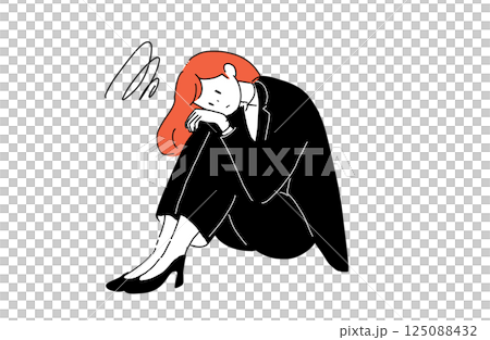 Woman in a tired suit Woman in a tired suit 125088432