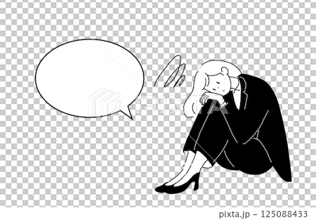 疲れているスーツの女性 疲れているスーツの女性 125088433