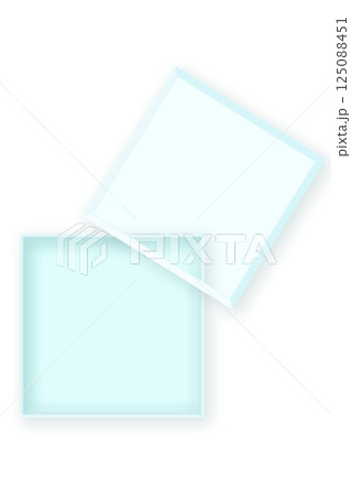 ギフトボックス箱　フレーム枠　水色ブルー 125088451