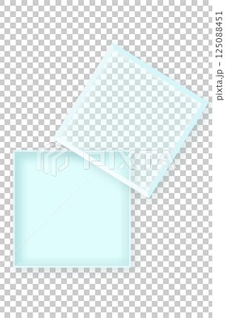 ギフトボックス箱　フレーム枠　水色ブルー 125088451