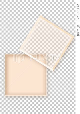 箱フレーム枠イラスト素材 額縁 折詰ベージュ白木色 モックアップ ボックス 箱フレーム枠イラスト素材 額縁 折詰ベージュ白木色 モックアップ ボックス 125088452