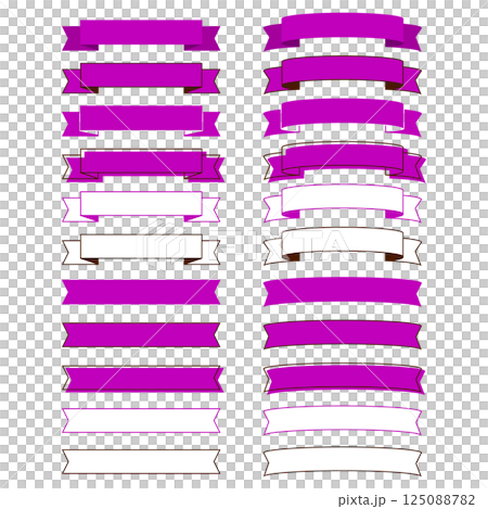 簡單的絲帶框架集插圖裝飾框架橫幅設計紫色 125088782