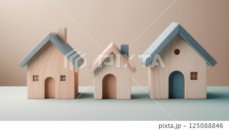 ちいさな家の積み木イメージ ちいさな家の積み木イメージ 125088846