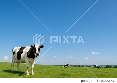牧場・ホルスタイン牛 125088873