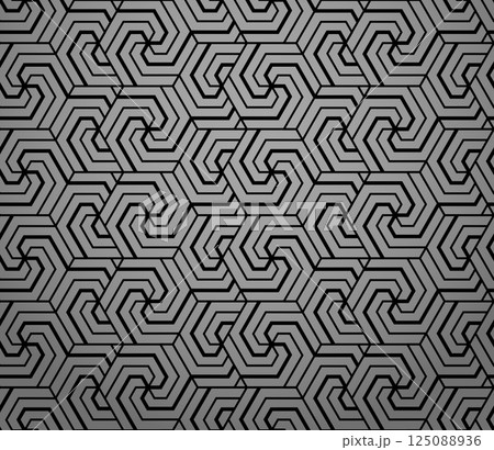 Abstract geometric pattern with stripes, lines. Seamless vector background. Gray and black ornament. Simple lattice graphic design 125088936