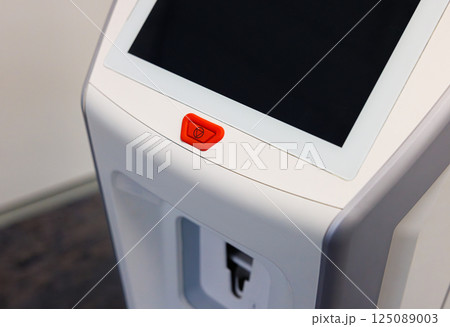 Medical equipment featuring an advanced touchscreen interface for patient monitoring in a clinical setting Medical equipment featuring an advanced touchscreen interface for patient monitoring in a clinical setting 125089003