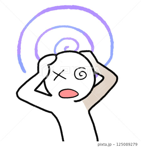 頭を抱える人のイラスト 頭を抱える人のイラスト 125089279