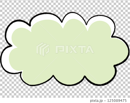 一個簡單的氣泡,具有看起來像手繪的線條畫風格。一朵又大又蓬鬆、沒有尾巴的雲。時髦的。 一個簡單的氣泡,具有看起來像手繪的線條畫風格。一朵又大又蓬鬆、沒有尾巴的雲。時髦的。 125089475