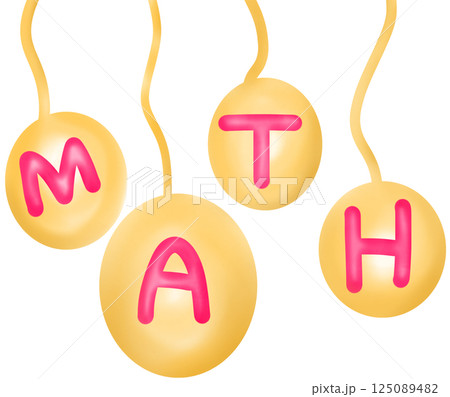 A symbol sign representing the subject of Mathematics 125089482