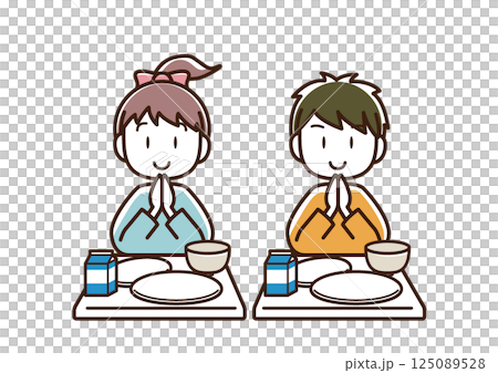 孩子們吃午餐 125089528