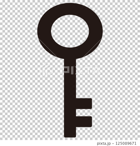 鑰匙圖示插圖黑色 125089671